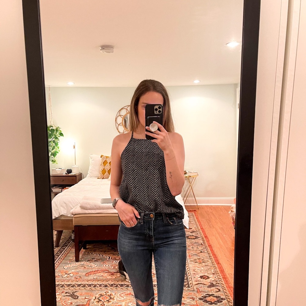 Old Navy Herringbone Print high neck tank